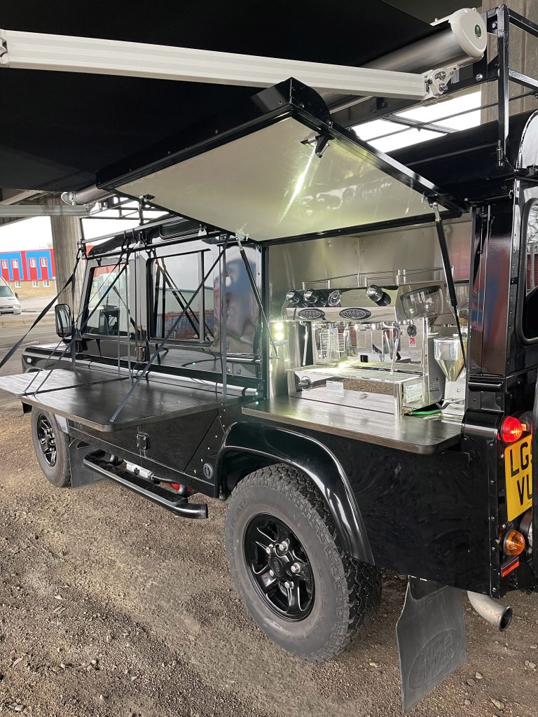 Land Rover Defender mobile coffee